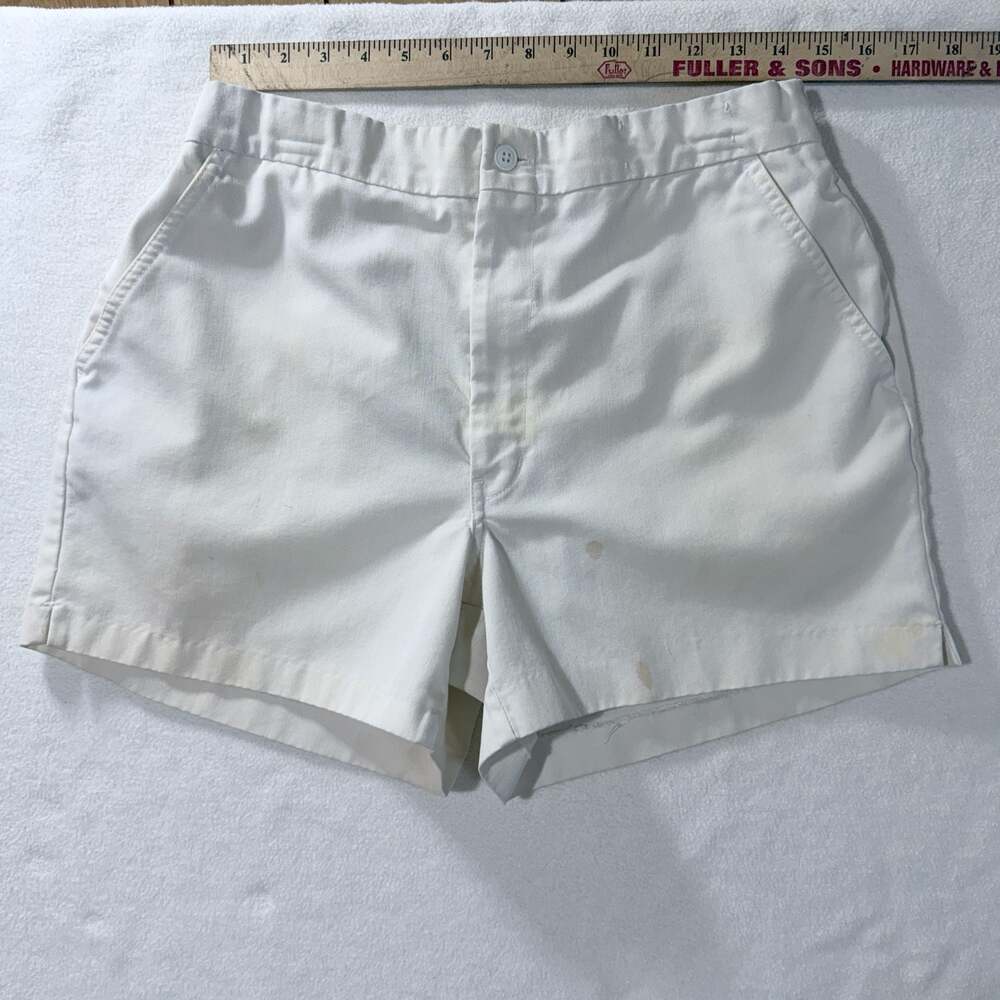 Vintage 1970s White Military Style Utility Shorts